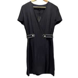 Rag & Bone NWT‎ Black Tabitha Mini Dress Textured Twill Jacquard Button Waist S